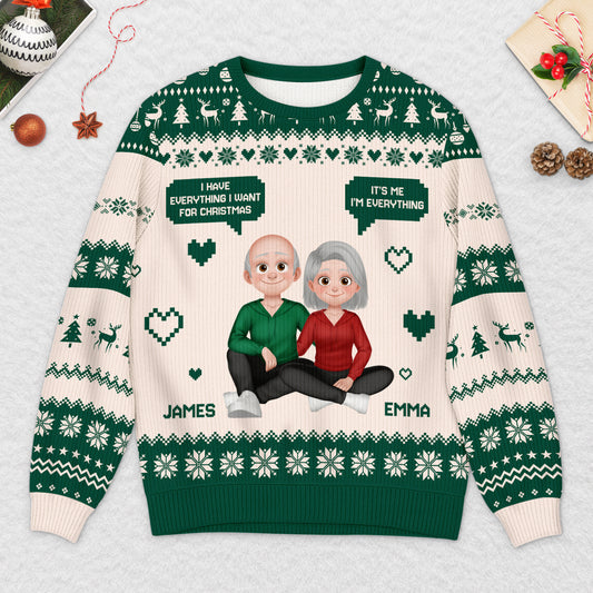 6125WUS2 custom couple ugly sweater i have everything i want for christmas 6125W