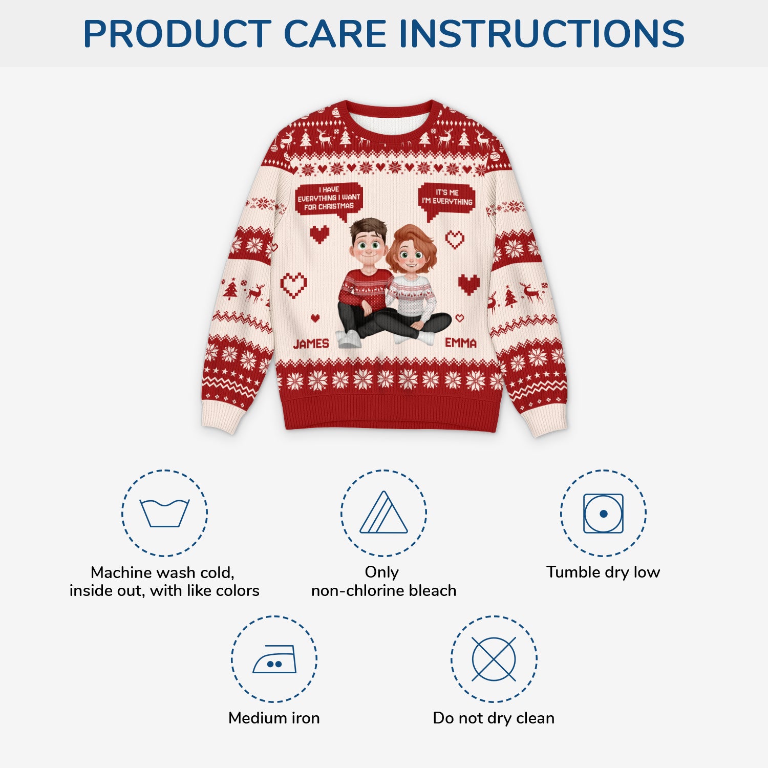 6125WUS4 custom couple ugly sweater i have everything i want for christmas 6125W