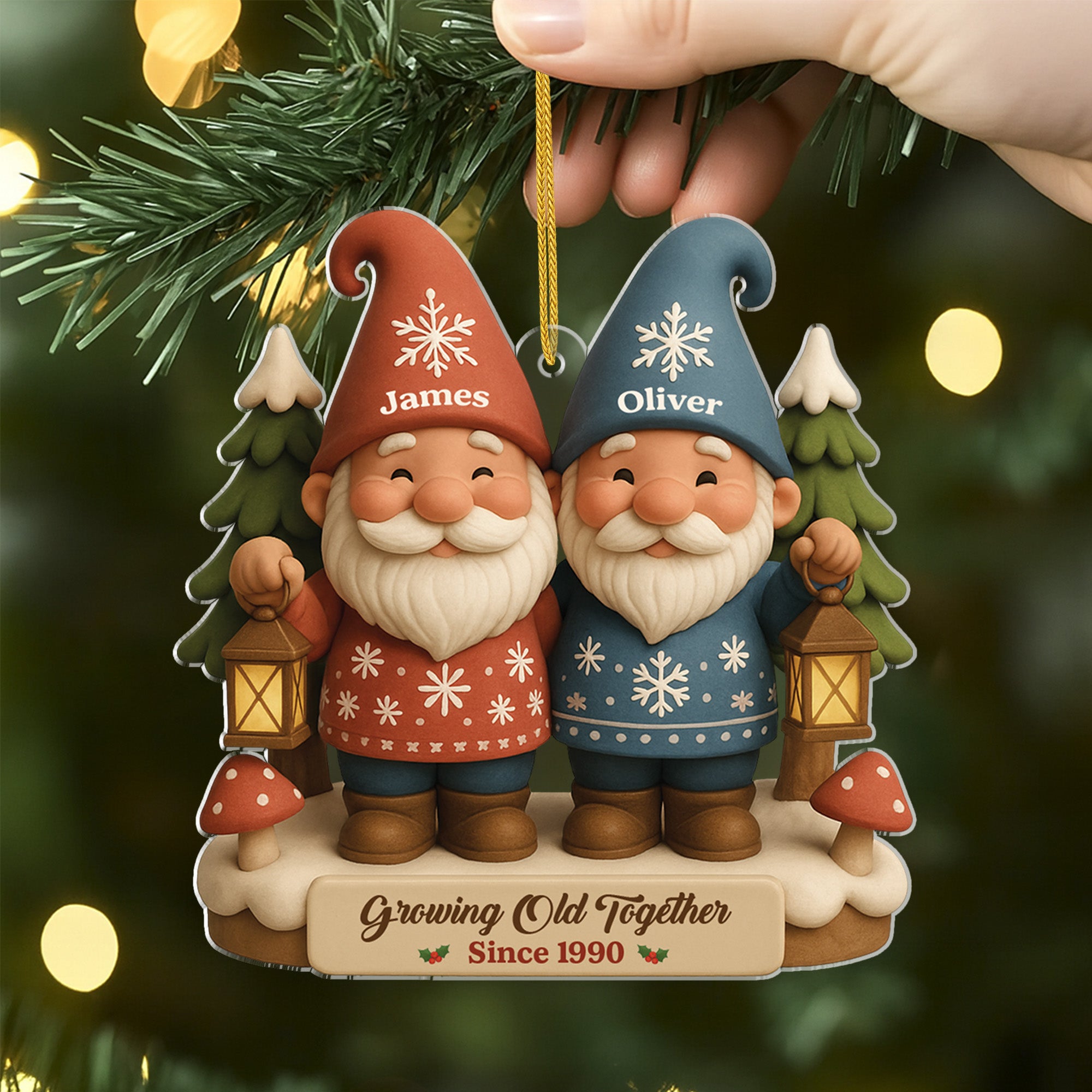 6151OUS2 3d printing effect custom acrylic christmas ornaments gifts for gay couples 6151OKTMG