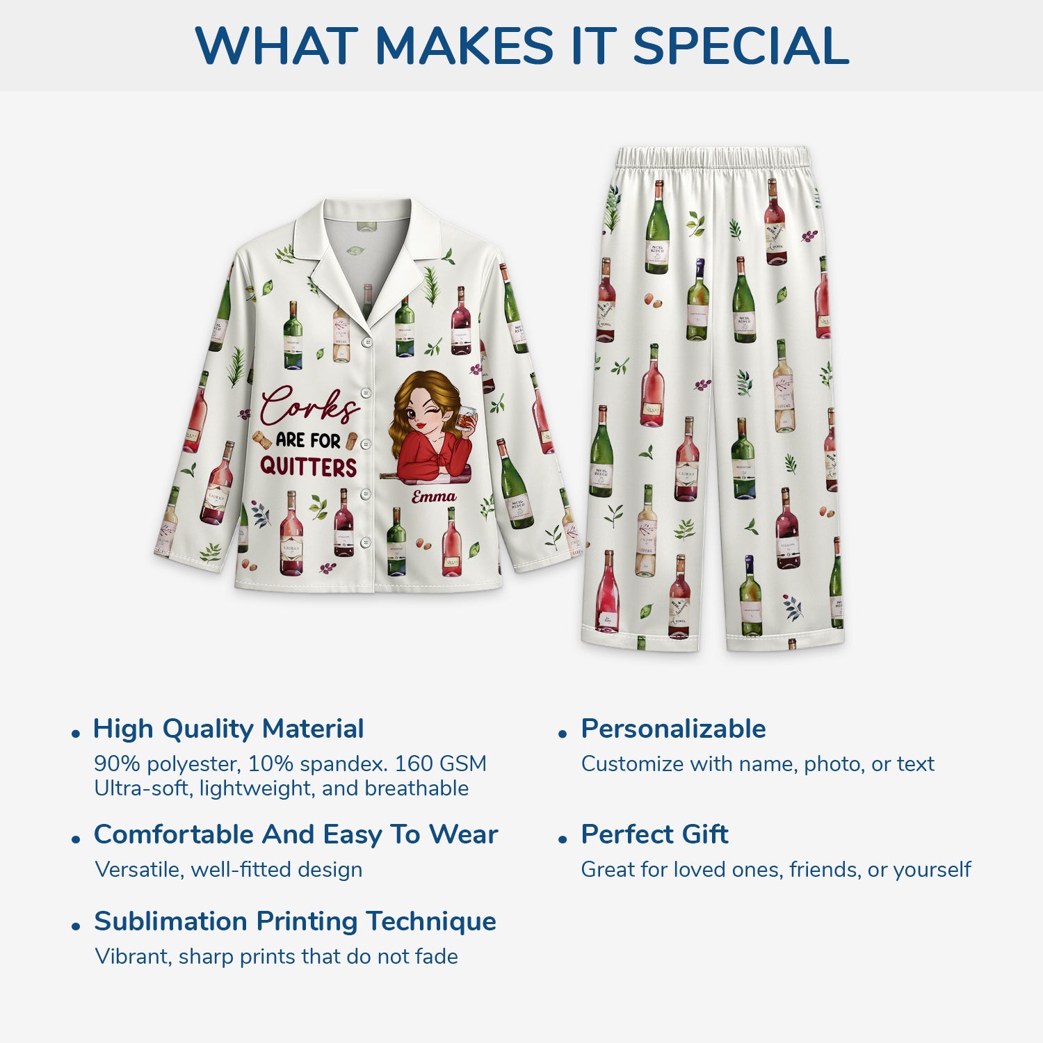 6154VUS5 corks are for quitters_ pajamas custom gifts for alcohol lovers 6154VKLZA