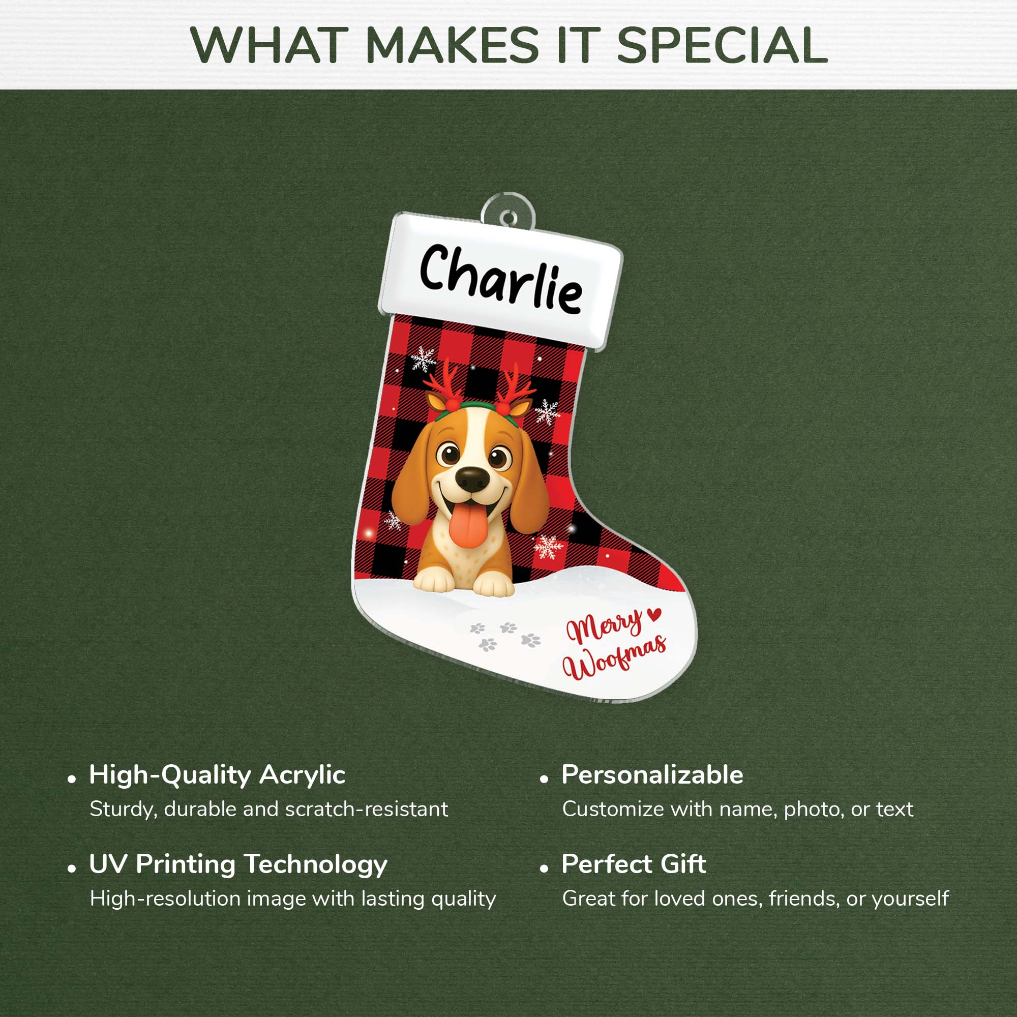 6193OUS1 acrylic christmas stocking ornaments custom gifts for dog lovers 6193OK6AC4