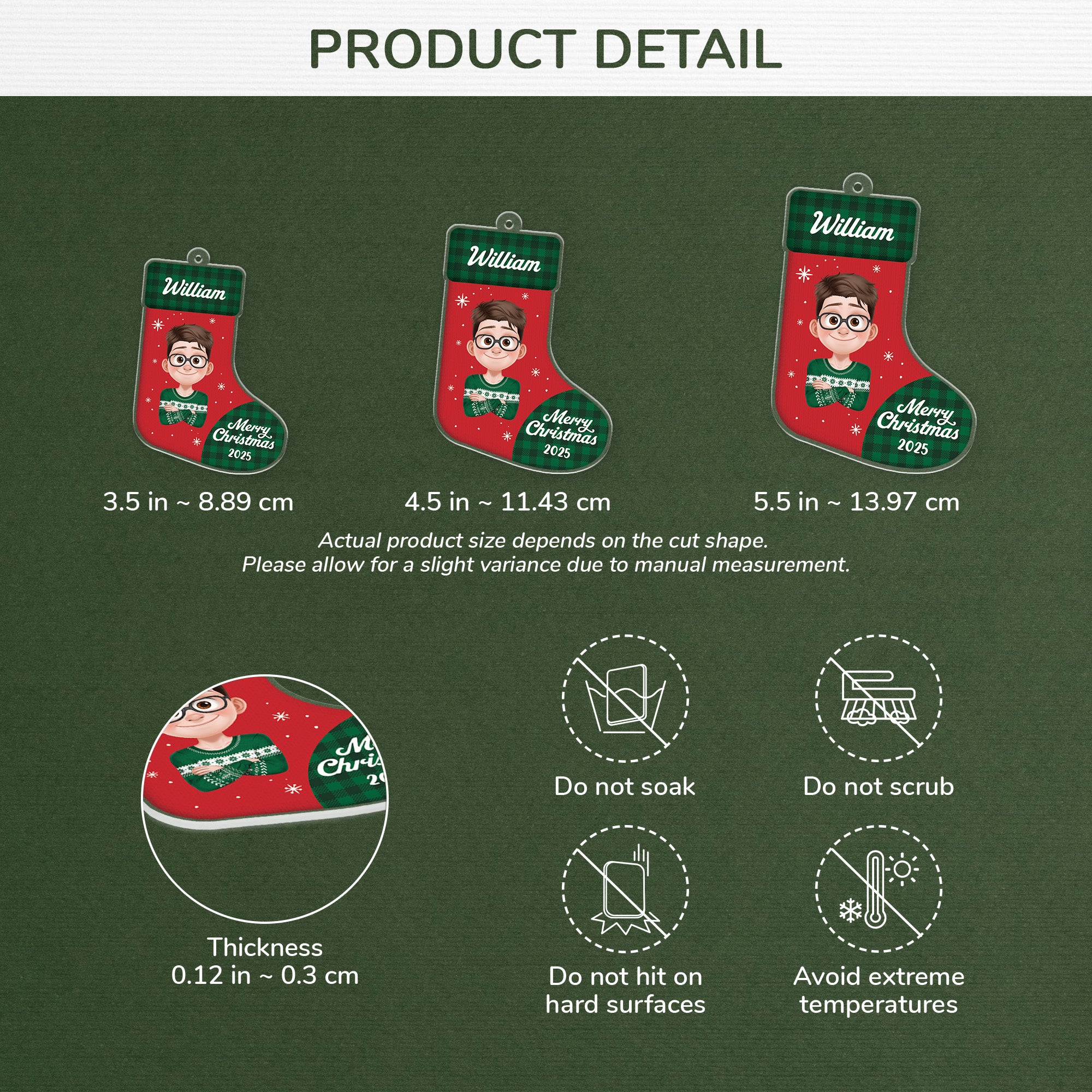 6202OUS3 acrylic christmas stocking ornaments custom gifts for him her 6202OKTQB