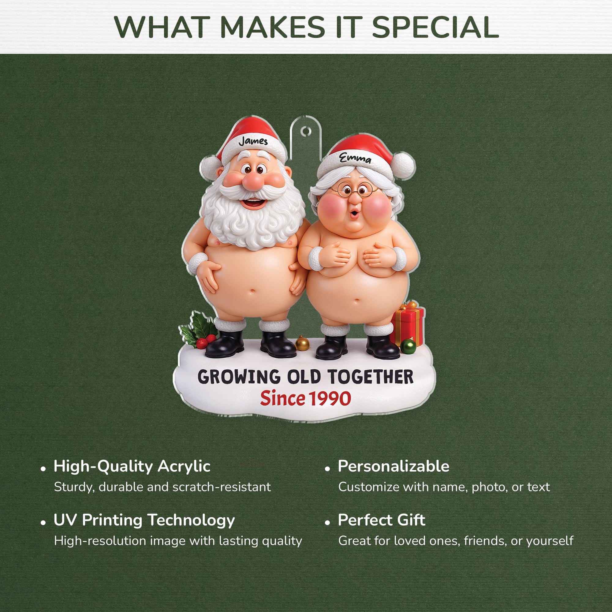 6217OUS1 3d printing effect custom acrylic ornaments funny xmas gifts for couples 6217O6LNG_4