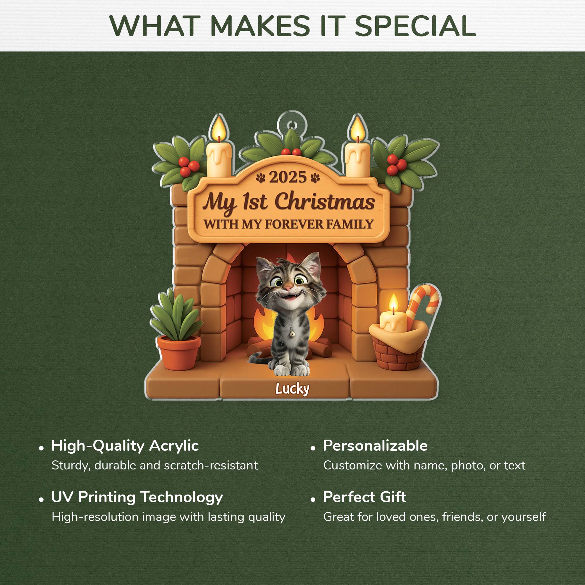 6225OUS4 3d printing effect acrylic cat first christmas ornament custom cat gifts 6225O8TTD