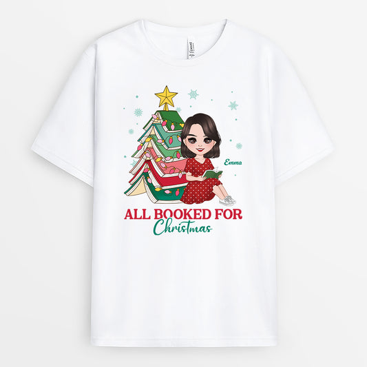 6233AUS1 all booked for christmas shirt personalized gifts a book lover 6233AKMZA