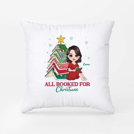 6233PUS1 all booked for christmas pillow personalized gifts for book lovers 6233PKL5A