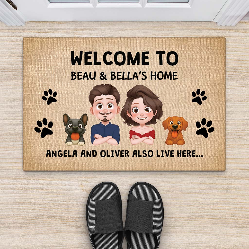6236DUS2 welcome to our home doormat personalized gifts for dog lovers 6236D8T0C