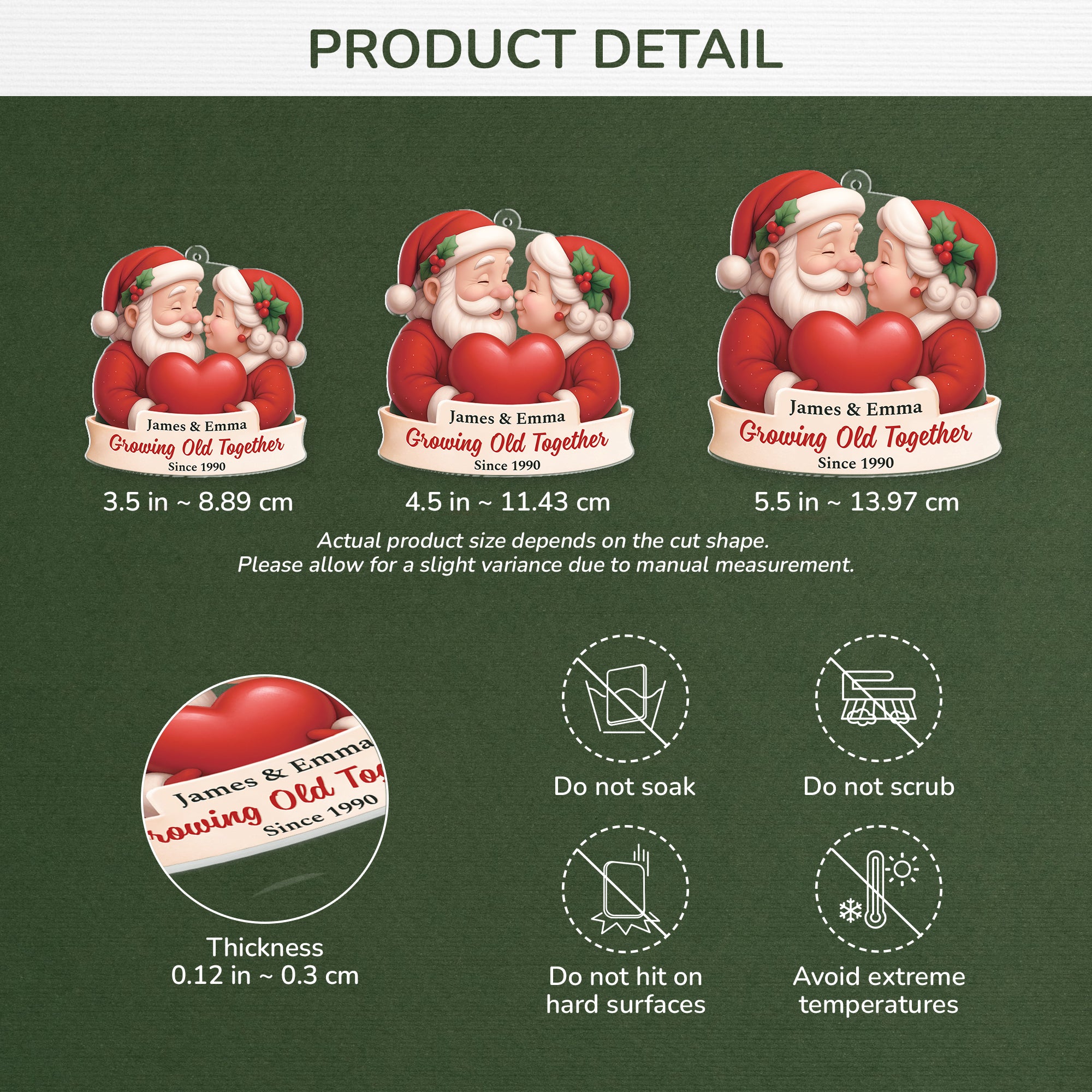 6238OUS3 3d printing effect acrylic santa claus ornament_s custom gifts for couples 6238OKQNG