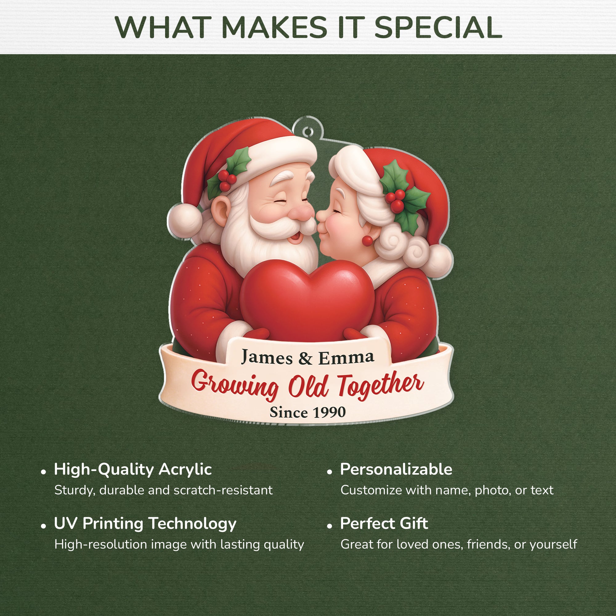 6238OUS4 3d printing effect acrylic santa claus ornament_s custom gifts for couples 6238OKQNG