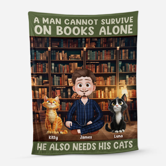 6239BUS1 funny book lover blanket personalized gifts for cat lovers 6239B8LZD