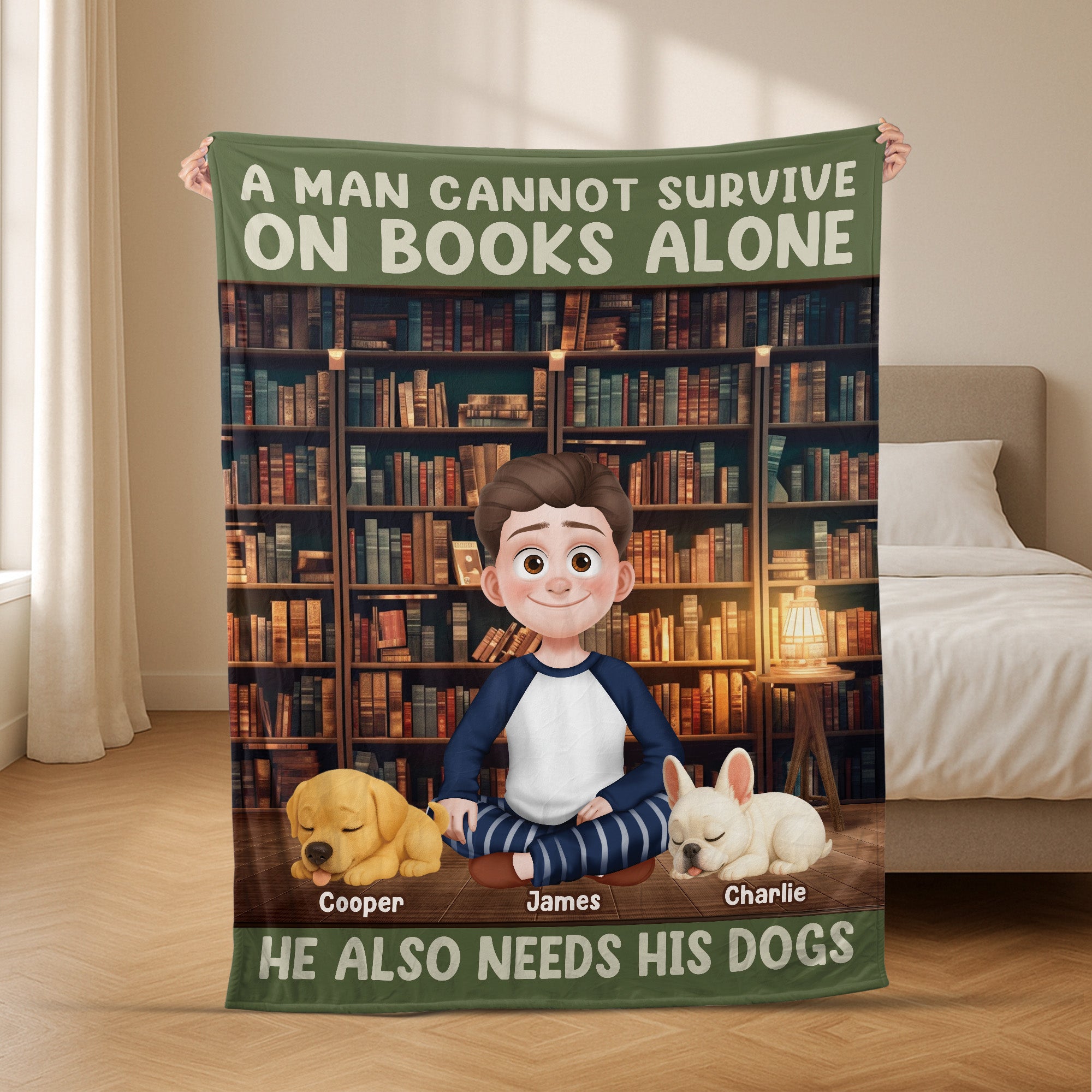 6239BUS2 funny book lover blanket personalized gifts for dog lovers 6239B8LZC