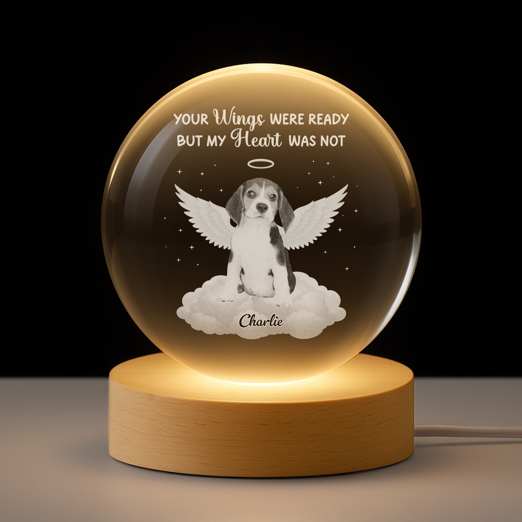 6260LUS1 personalized dog memorial gifts photo crystal ball lamp 6260LKVZC