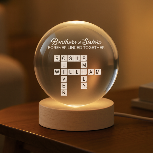 6306LUK2 personalised crossword crystal ball lamp for familysisterbrother 6306l8f5e
