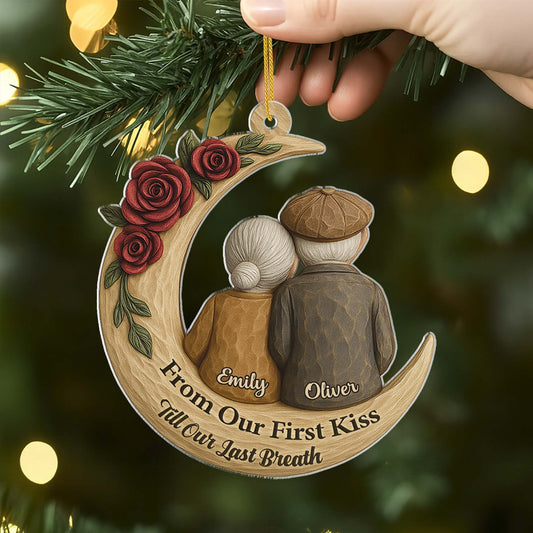 6321OUK2 3d effect acrylic from our first kiss to our last breath_ ornament custom couples xmas gifts 6321O3Z5G