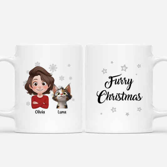 6326MUS1 furry christmas mug personalized xmas gifts for cat lovers 6326M6UND