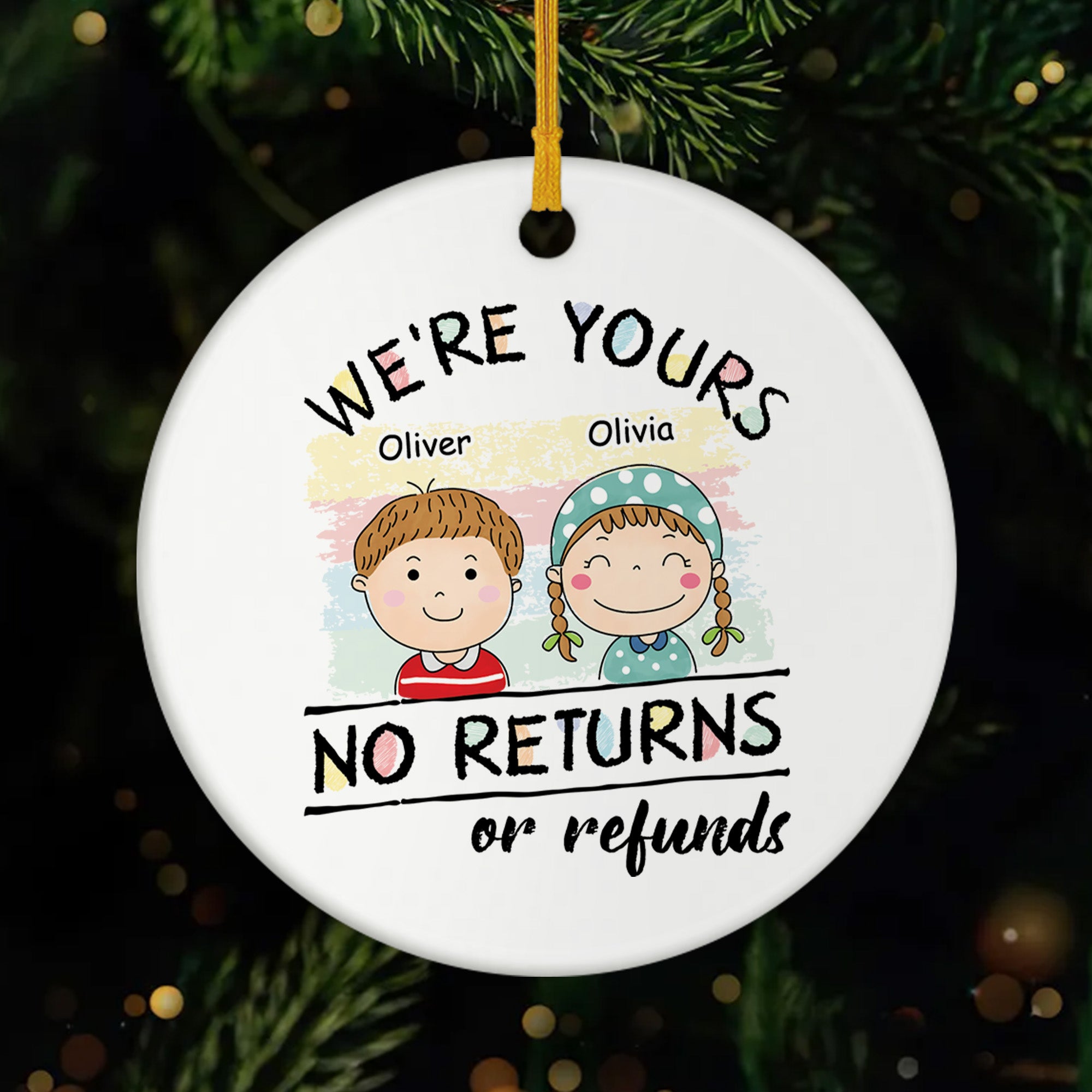 6329OUS1 ceramic were yours no returns ornament custom gifts for mom and dad 6329O6L5A