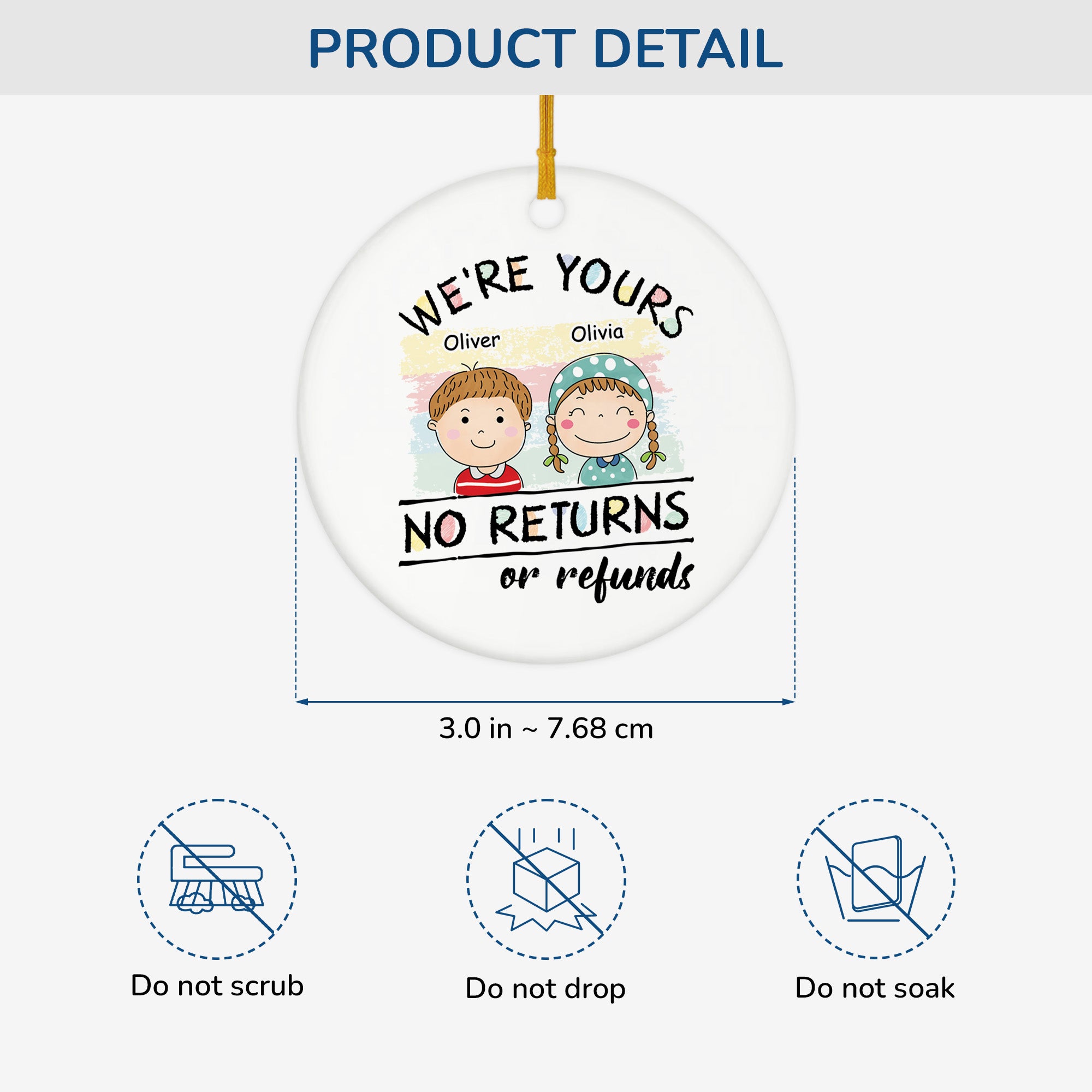 6329OUS3 ceramic were yours no returns ornament custom gifts for mom and dad 6329O6L5A