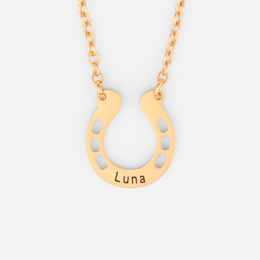 6357JUK1 personalised horseshoe pendant necklace for horse lovers 6357J0I5A