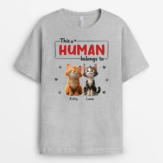 6370AUS1 this human belongs to shirt personalized christmas shirts with cats_ 6370ATLCD_1