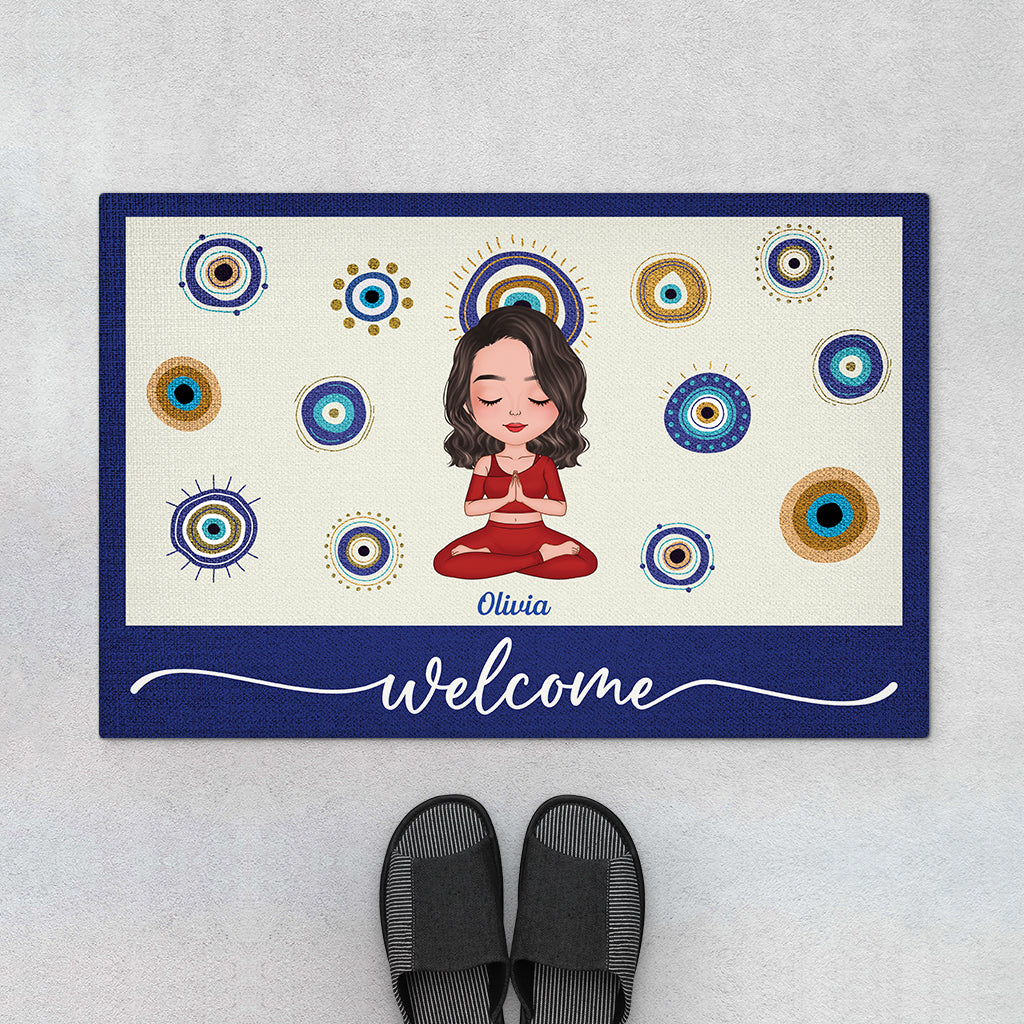 6383DUS1 welcome personalized doormat gifts for yoga lovers women 6383DKLZA_1