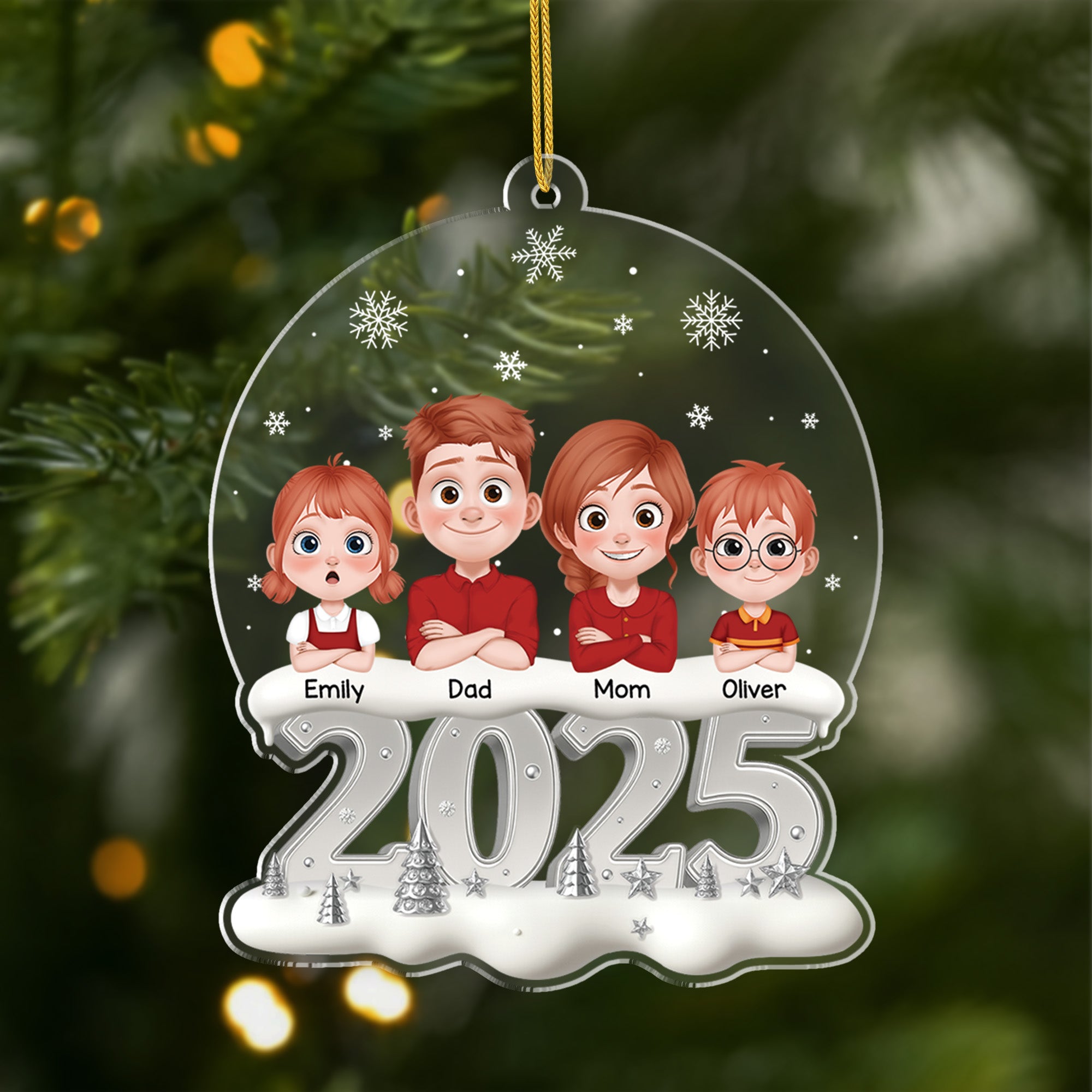 6385OUS1 3d printing effect personalized acrylic ornaments family christmas gifts 6385O8KMI