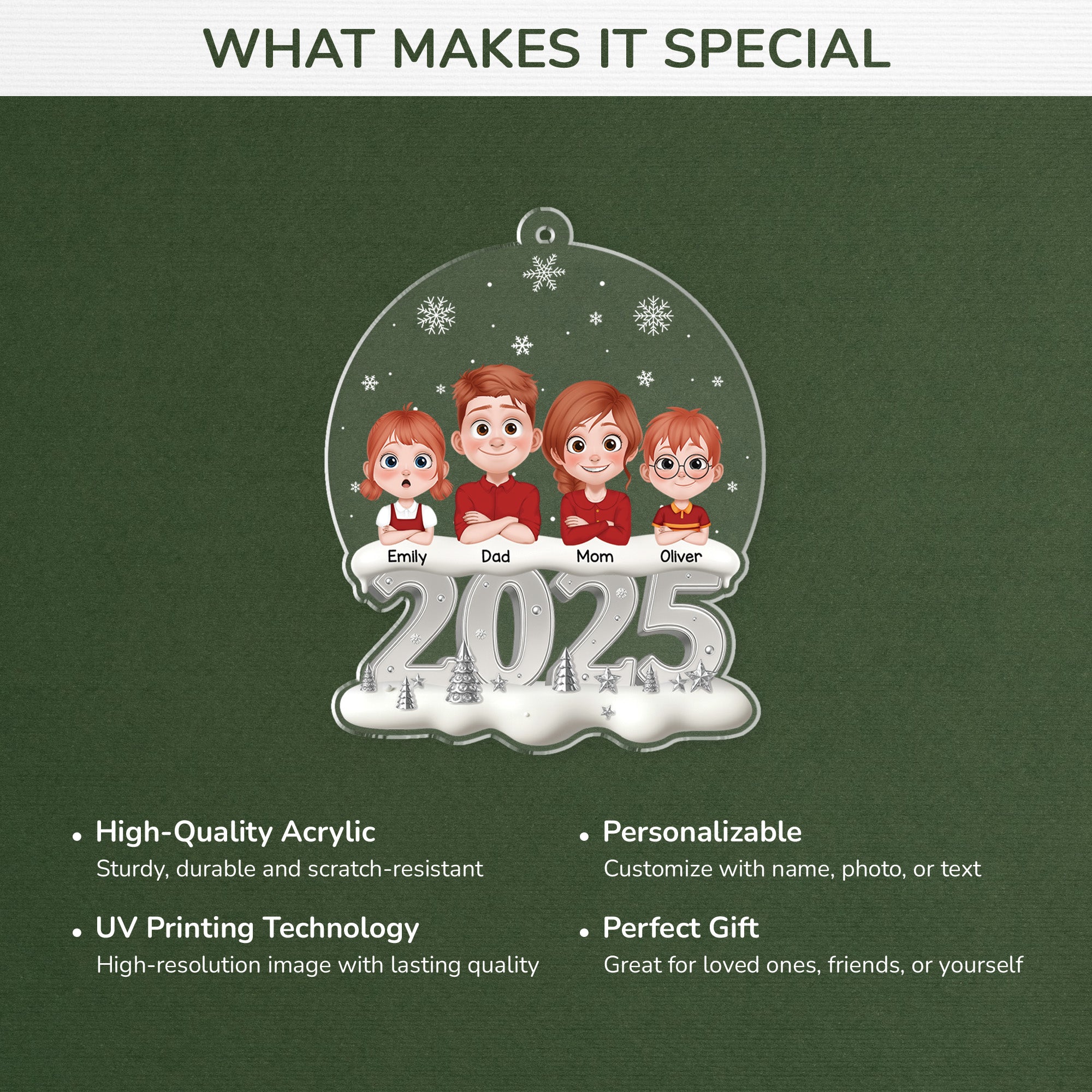 6385OUS4 3d printing effect personalized acrylic ornaments family christmas gifts 6385O8KMI