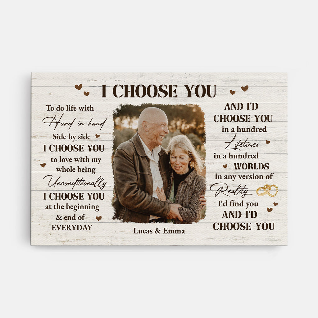 6386CUS1 i choose you canvas with photo personalized gifts for couples 6386C