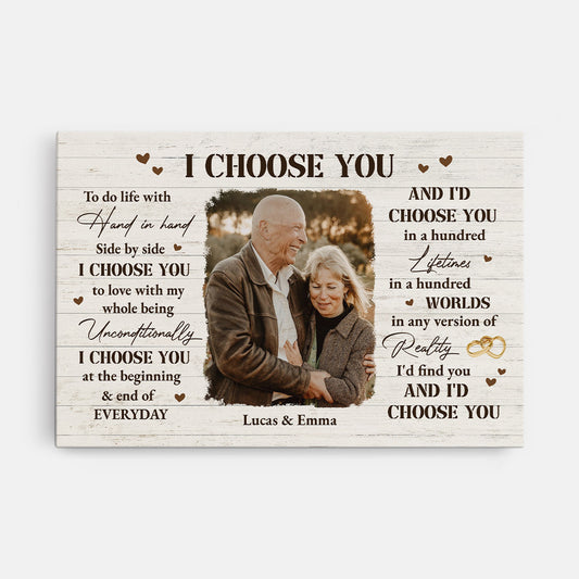6386CUS1 i choose you canvas with photo personalized gifts for couples 6386C