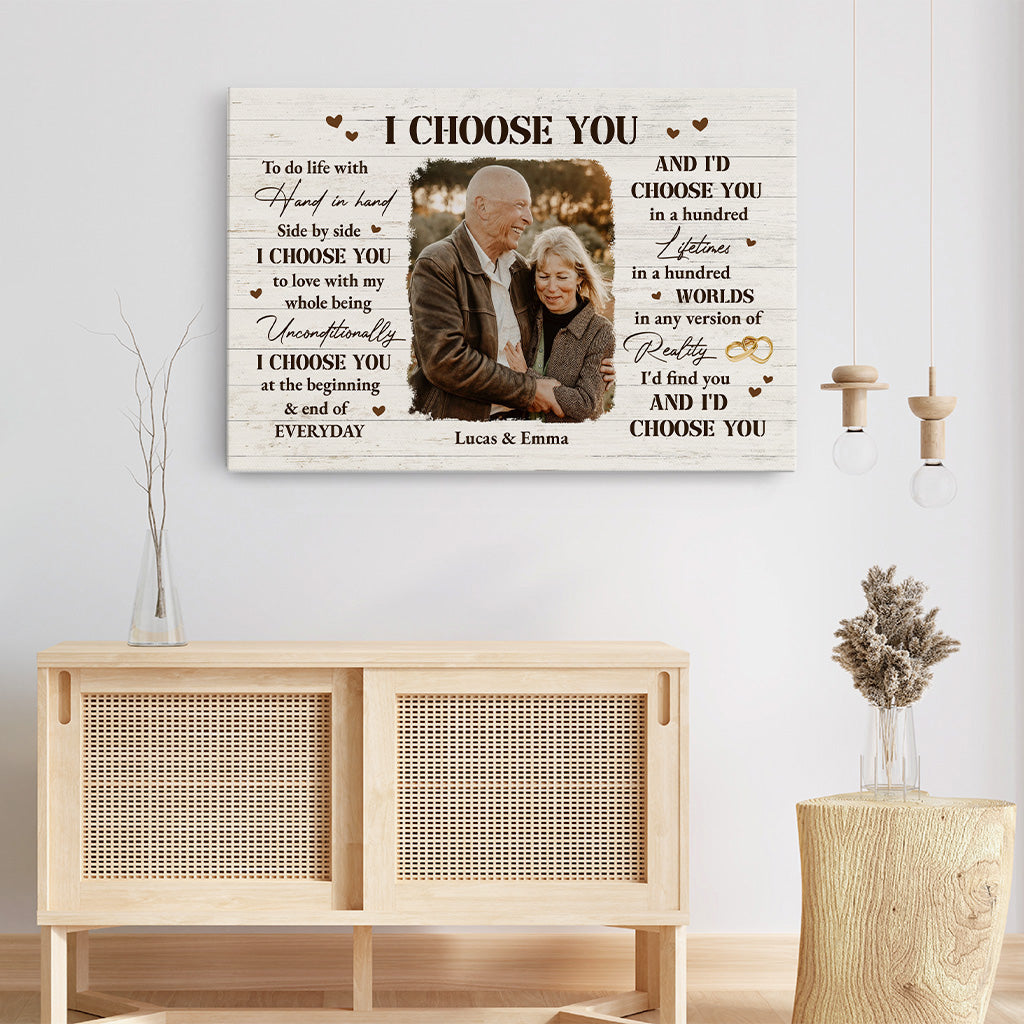 6386CUS3 i choose you canvas with photo personalized gifts for couples 6386C