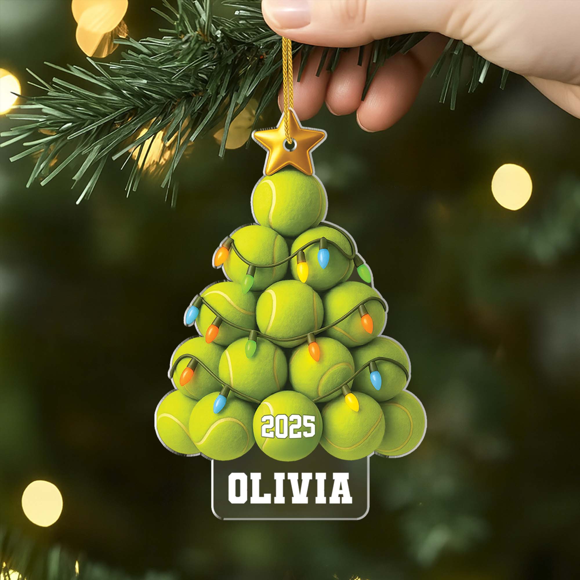 6394OUS2 3d printing effect acrylic tennis ornaments custom christmas gifts 6394OKTTB