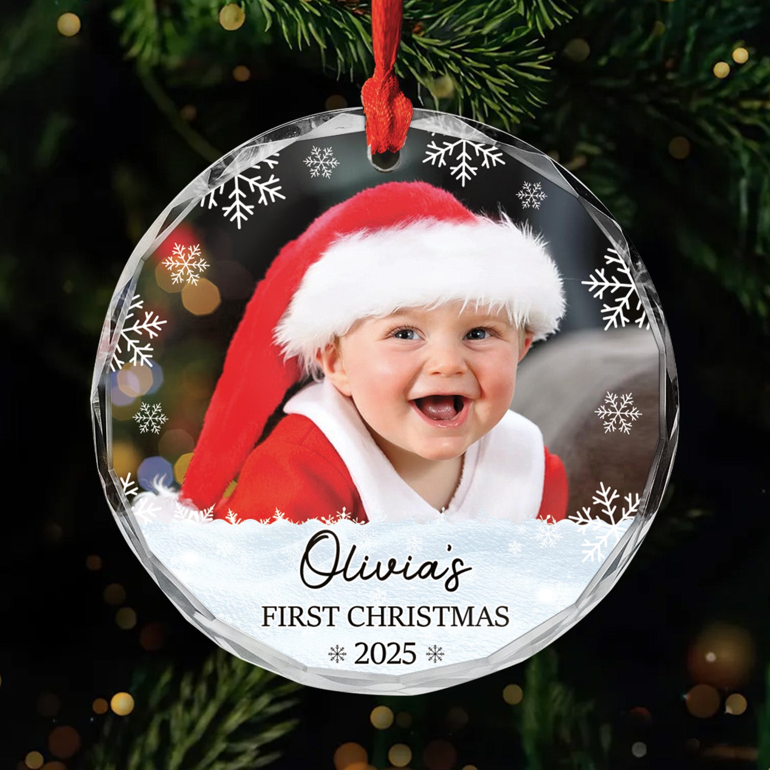 6398OUS1 glass first christmas ornament with baby photo personalized newborn gifts 6398O3TTK