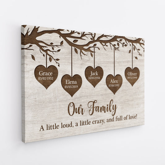 6417CUS2 family where life begins and love never ends canvas custom family gifts 6417C6TZI