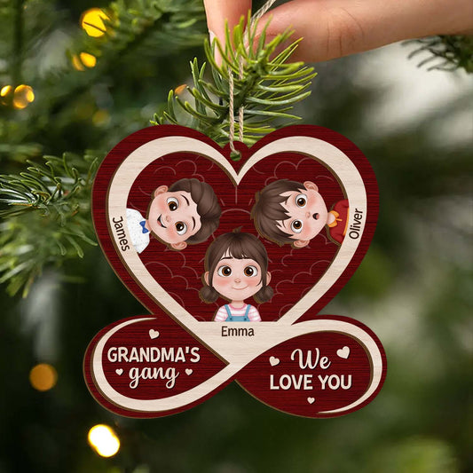 6423OUS2 personalized 2 layered wooden ornament gifts for grandma grandpa 6423O6KMB