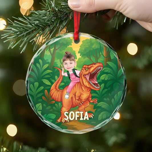 6425OUK2 glass dinosaur christmas ornament_ custom gifts for son daughter 6425O6ZNK