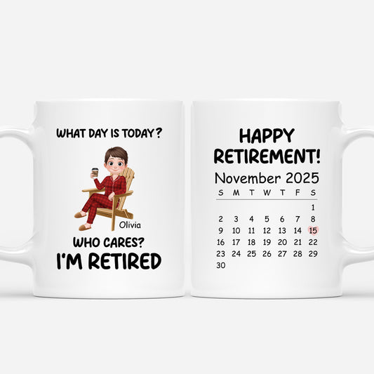 6428MUS1 happy retirement mug with calendar design custom retirement gifts 6428M3TNA