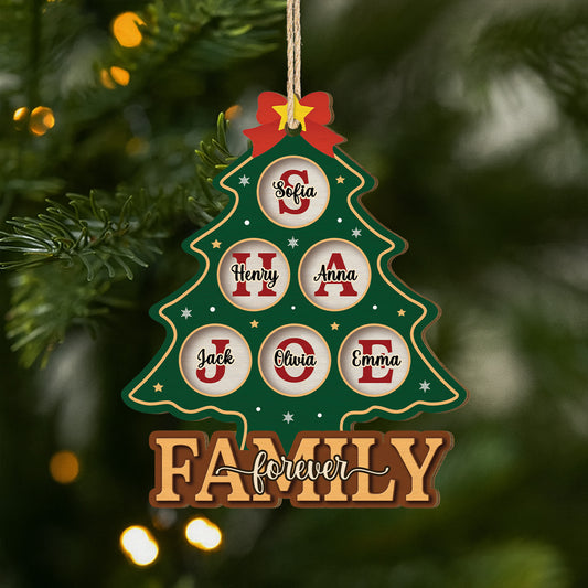 6457OUS1 custom 1 layered wooden christmas tree ornaments gifts for siblings family 6457O3QCI