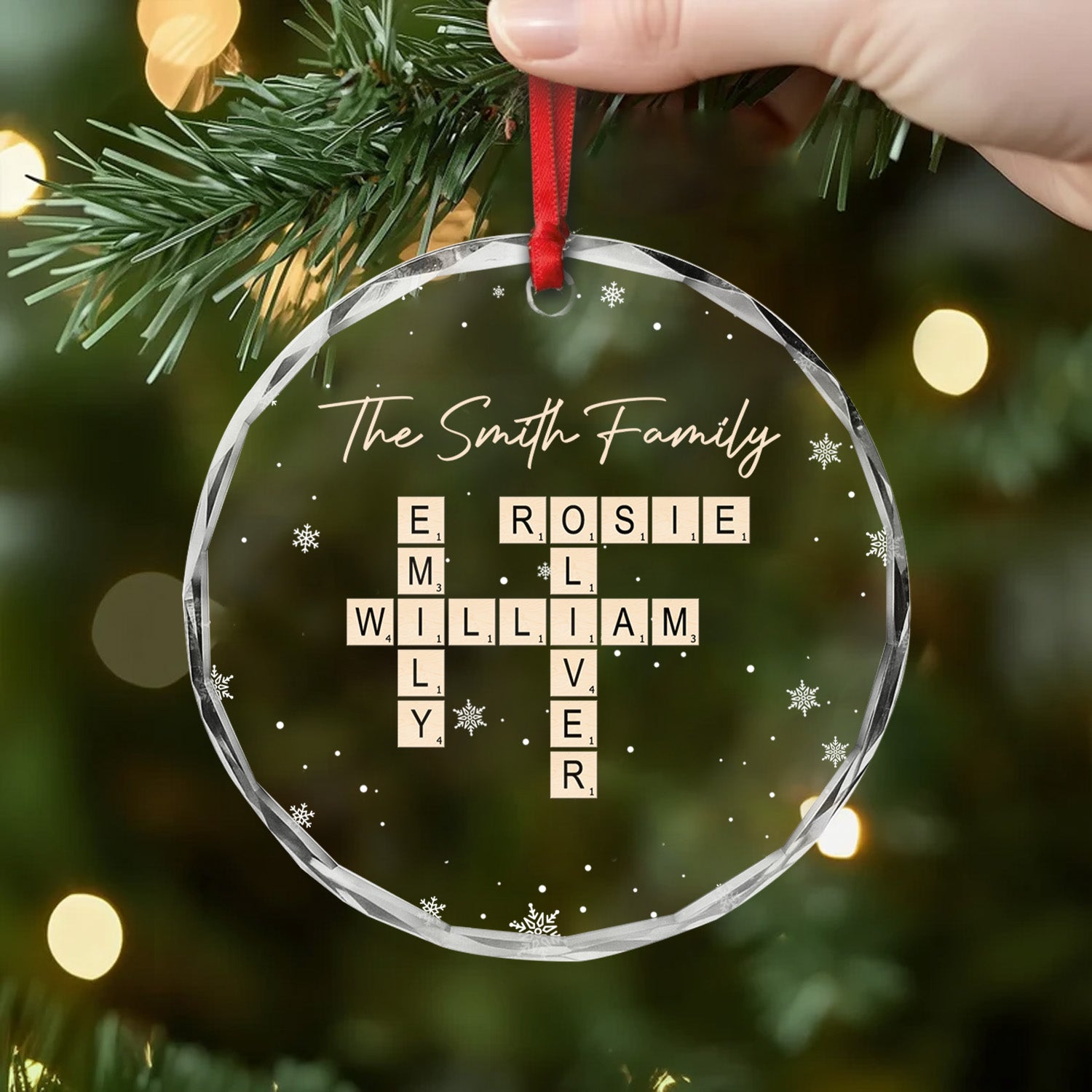 6465OUS2 glass christmas ornaments with family names custom crossword gifts 6465O6L5I