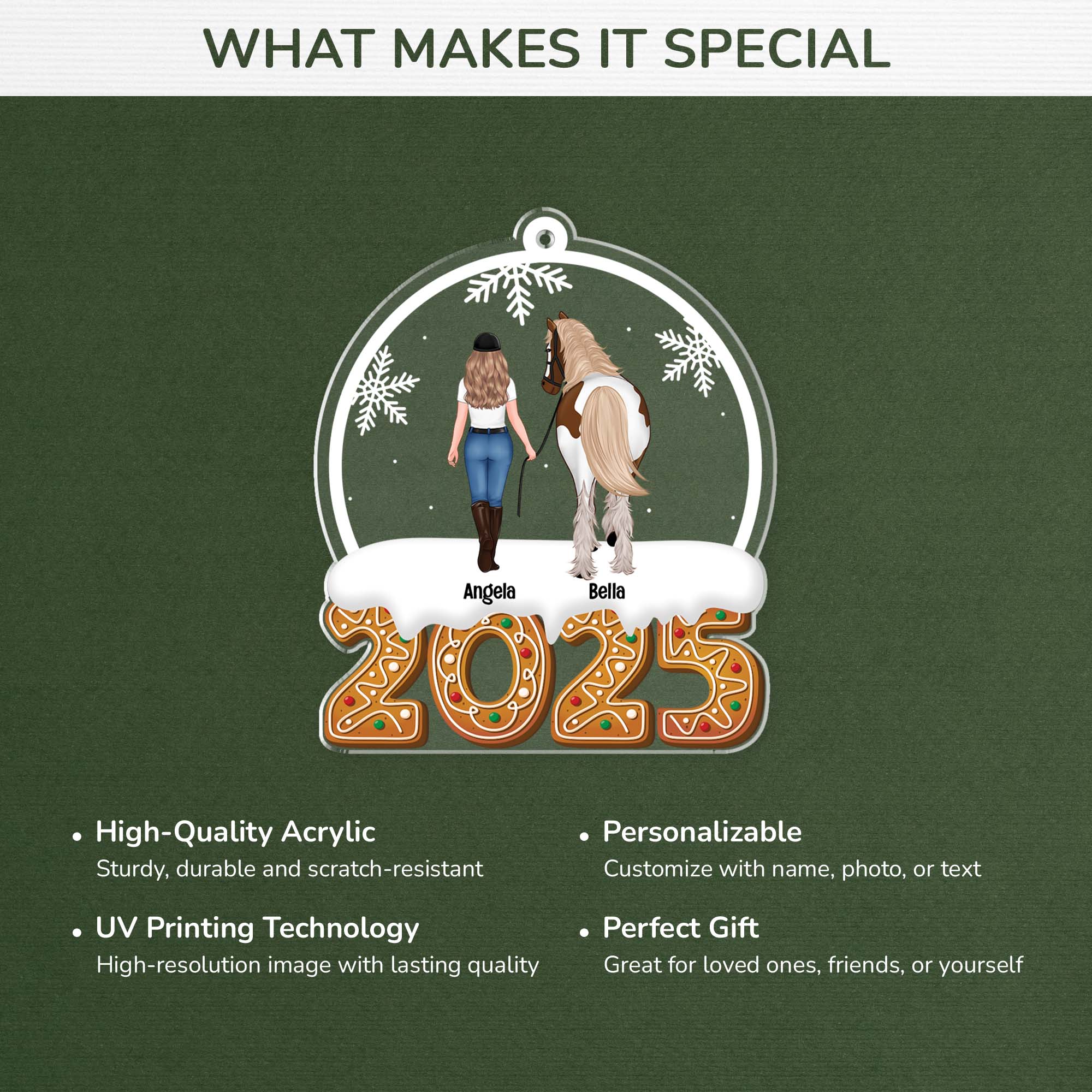 6490OUS4 acrylic christmas ornaments personalized horse gifts for horse lovers 6490O3L0U