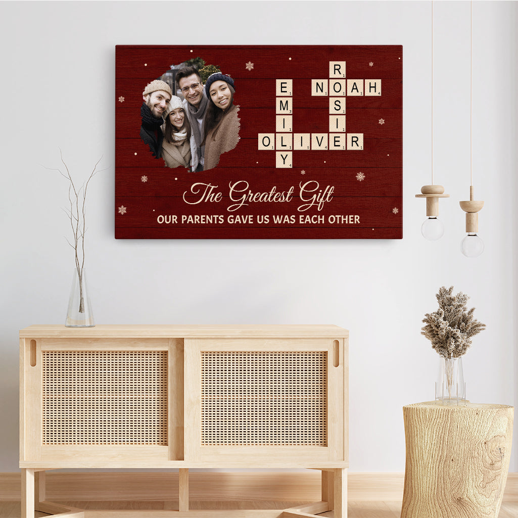 6520CUS3 family crossword canvas with photo personalized gifts for siblings 6520C8QNE