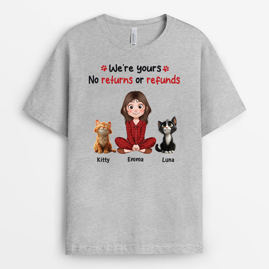 6574AUS2 were yours no returns or refunds shirt custom gifts for cat lovers 6574A3TCD