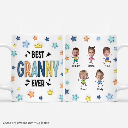 6580MUK1 3d printing effect best grandma ever mug with kids faces_ custom gifts for grandparents_ 6580M8YMA