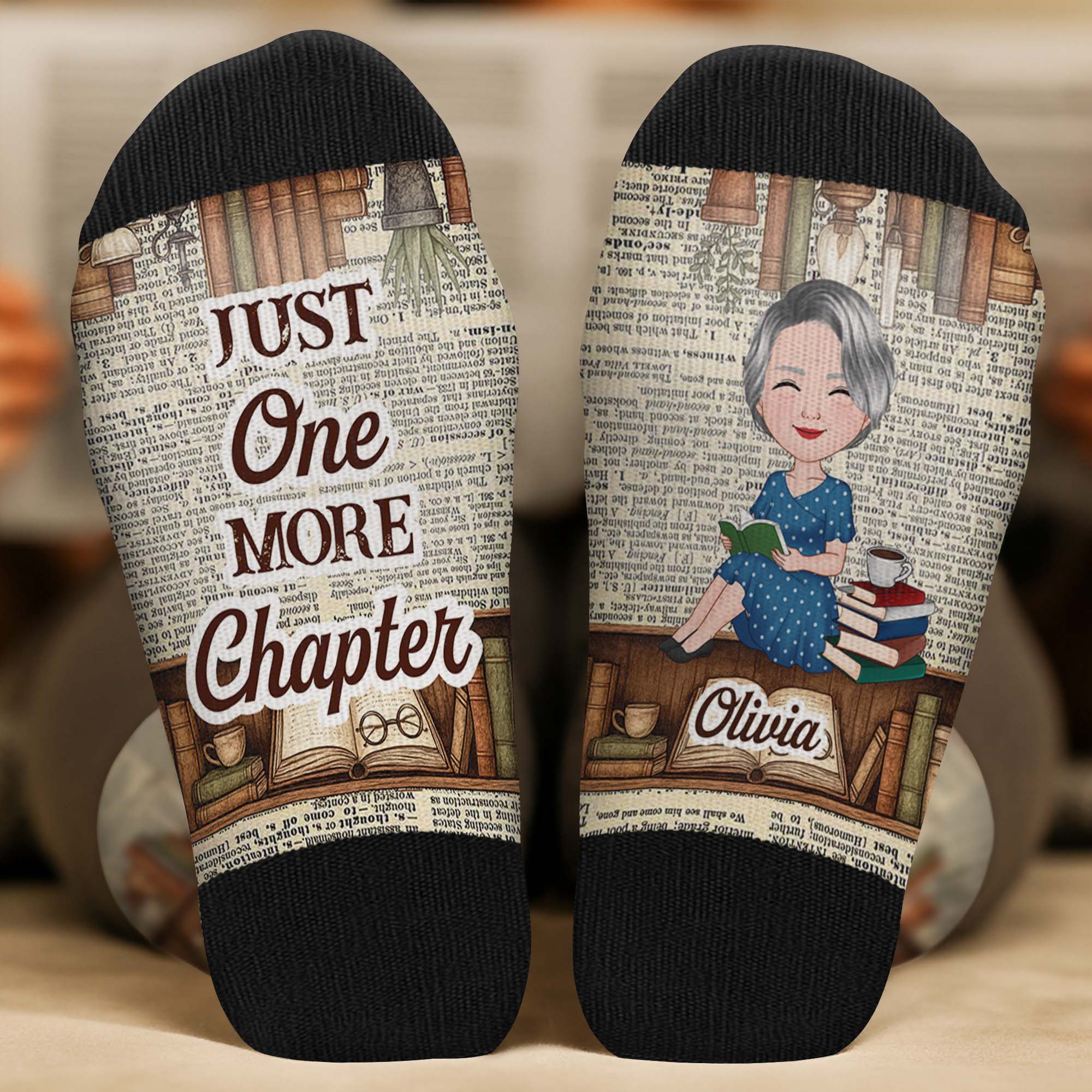 6582JUK2 just a girl who loves books socks personalized gifts for readers 6582JKZ5A