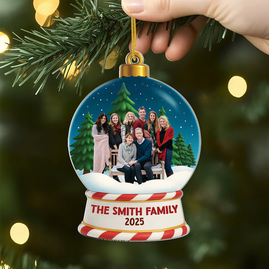 6590OUS2 3d printing effect acrylic snow globe christmas ornament custom family photo gift 6590O8QMI