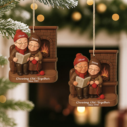 6608OUS2 3d printing effect custom 1 layered wooden ornaments christmas gifts for old couples 6608OKM5G