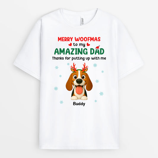 6614AUS1 merry woofmas shirt personalized christmas gifts for dog dads 6614AKQ5C