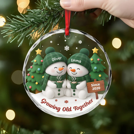 6623OUS2 glass snowman ornament_ personalized christmas gift for couples 6623OKZTG_e3310be5 adf8 472f a667 d6668086d3d2