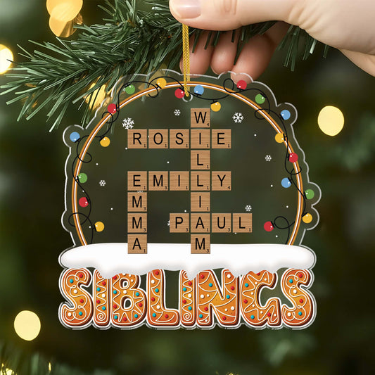 6630OUS2 custom acrylic christmas ornaments crossword puzzle family names_ 6630O6M5I