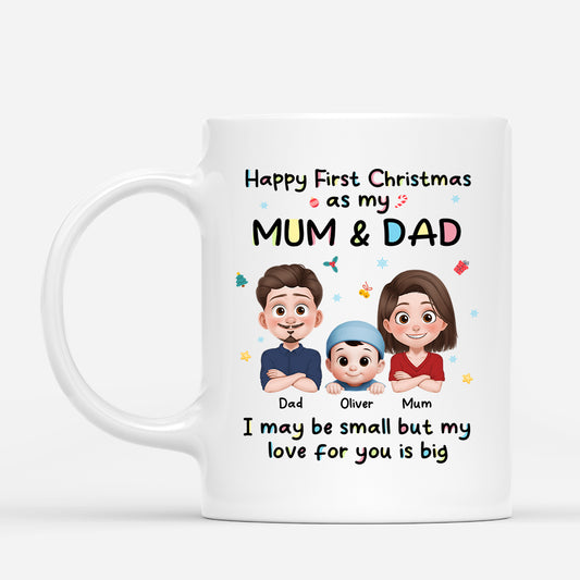 6738MUK1 happy first christmas as my mom dad mug personalized newborn gift 6738M6ZZA