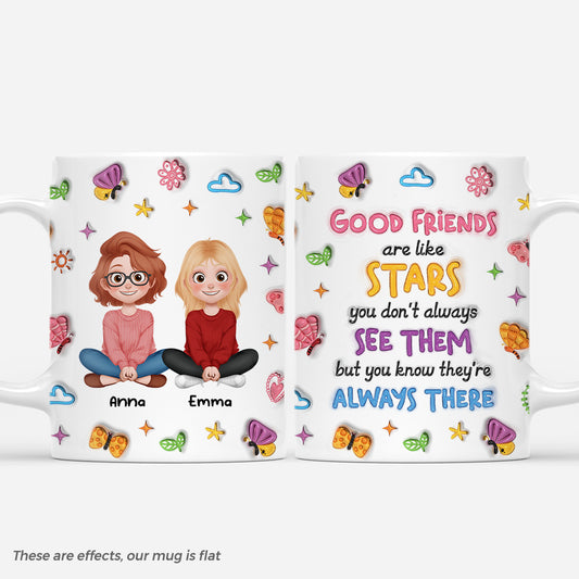 6932MUS1 3d printing effect personalized friends mug good friends are like stars gifts 6932M3QWF
