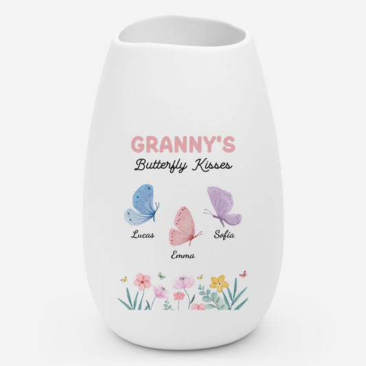 6947AUK1 personalised grannys butterfly kisses matte ceramic vase for mumgrandma 6947aotvta_1